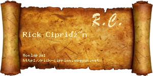 Rick Ciprián névjegykártya